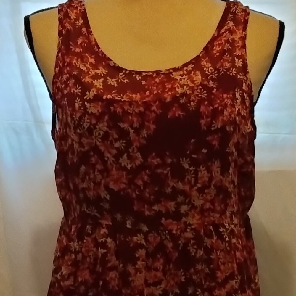 burgundy with flower print dress